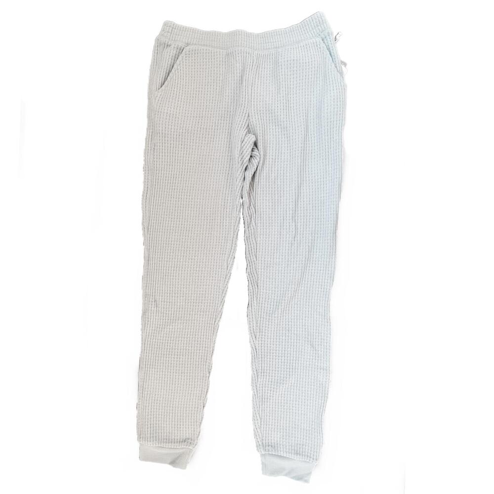 PJ Salvage Lounge Pants Dusty Blue Ribbed Waffle Knit Jogger S
